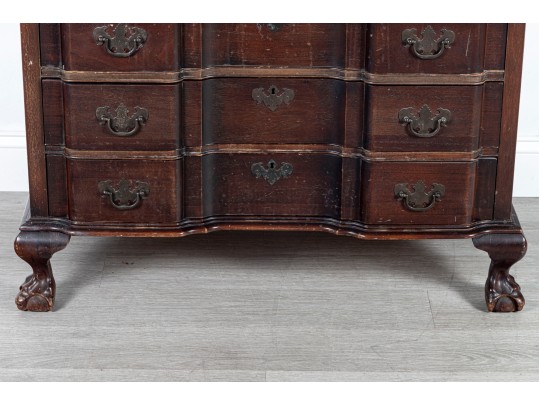 Vintage Slant Top Block Front Chippendale Desk