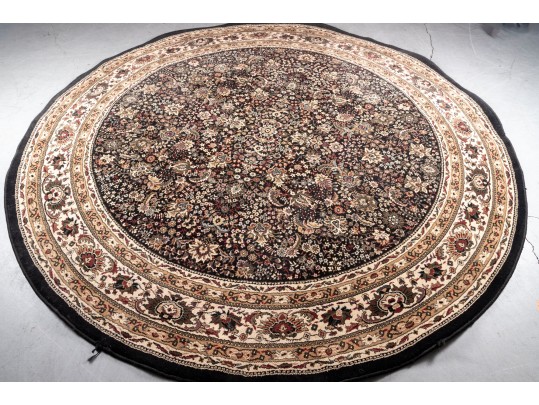 Round Persian-Style Floral Area Rug (7'x7