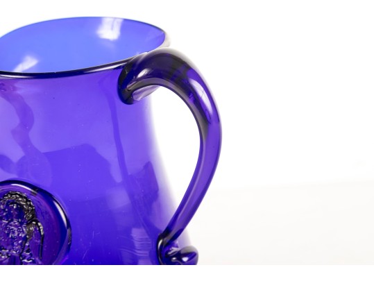 Vintage Williamsburg Triennial 2016 Cobalt Blue Pitcher 