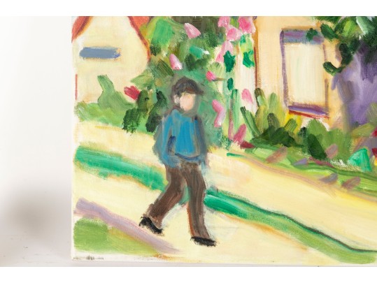 Hannah Cole Buie (American, B. 1955) French Dwellings Oil On Canvas Painting