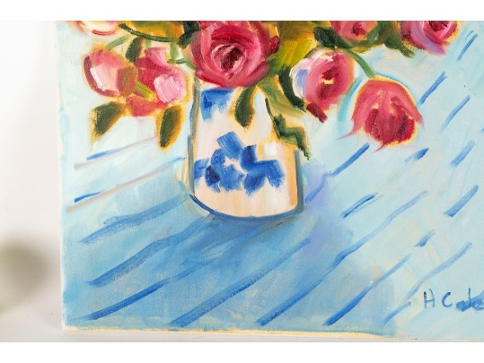 Hannah Cole Buie (American, B. 1955) Painterly Still Life Oil On Canvas Painting