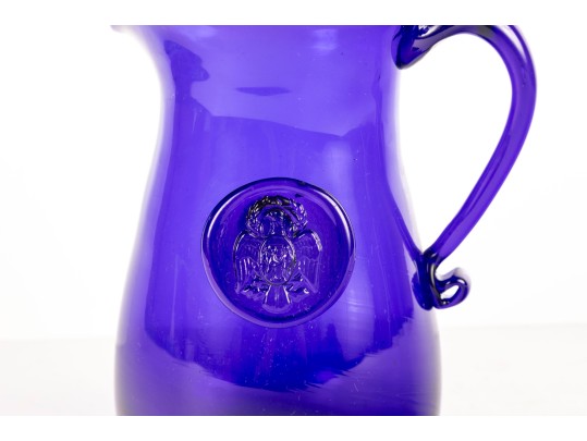 Vintage Williamsburg Triennial 2016 Cobalt Blue Pitcher 