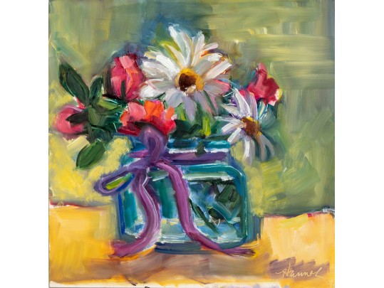 Hannah Cole Buie (American, B. 1955) Still Life Oil On Canvas Painting