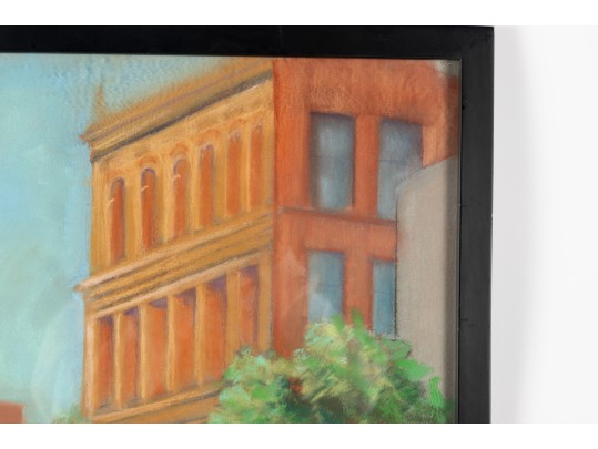 P. Graetz Pastel Urban Landscape Painting
