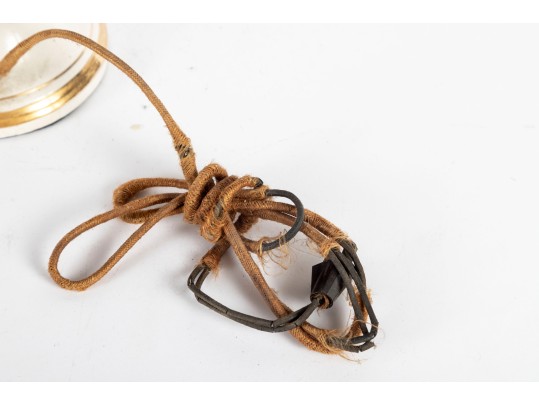 Pair Of Vintage Floral Porcelain Urn Lamps With Gilt Handles