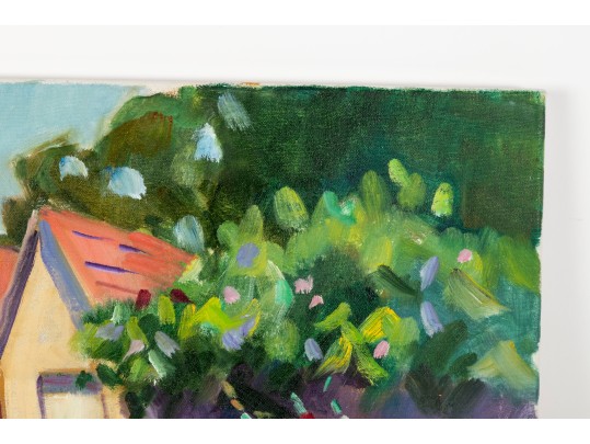 Hannah Cole Buie (American, B. 1955) French Dwellings Oil On Canvas Painting