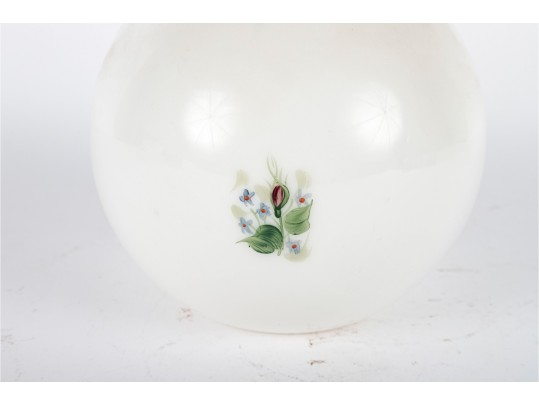 Stunning Rainbow Glass Co. Hand Painted Floral Globe Vase