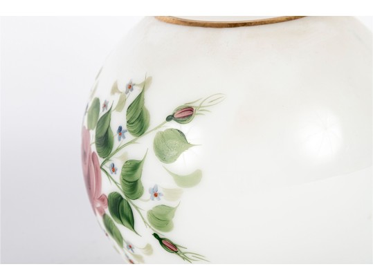 Stunning Rainbow Glass Co. Hand Painted Floral Globe Vase