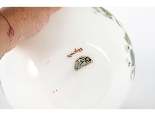 Stunning Rainbow Glass Co. Hand Painted Floral Globe Vase