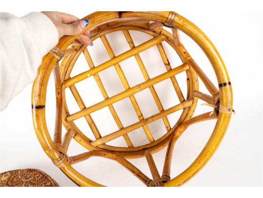 Boho Chic Vintage Bamboo Stool/Ottoman