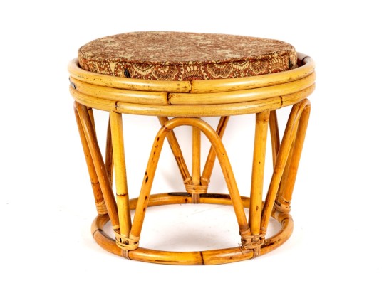 Boho Chic Vintage Bamboo Stool/Ottoman