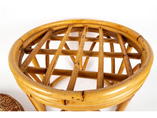 Boho Chic Vintage Bamboo Stool/Ottoman