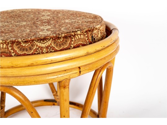 Boho Chic Vintage Bamboo Stool/Ottoman