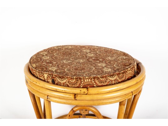 Boho Chic Vintage Bamboo Stool/Ottoman