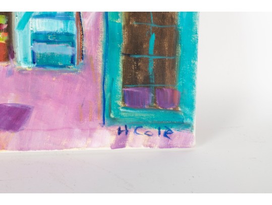 Hannah Cole Buie (American, B. 1955) French Facade Oil On Canvas Painting