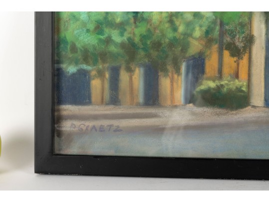 P. Graetz Pastel Urban Landscape Painting