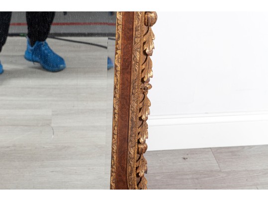 Vintage Labarge Italian Federal Style Beveled Glass Walnut Veneer Mirror