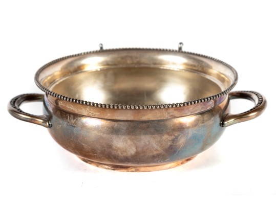 Rockford Silver Co. Silver Plate Handled Fruit Bowl 