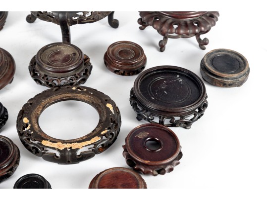 Miniature Wood Carved Asian Plant Stands