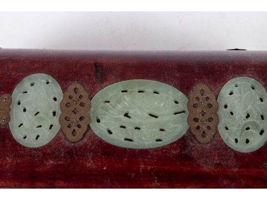 Rosewood Republic Of China Jade Inlaid Trinket Box