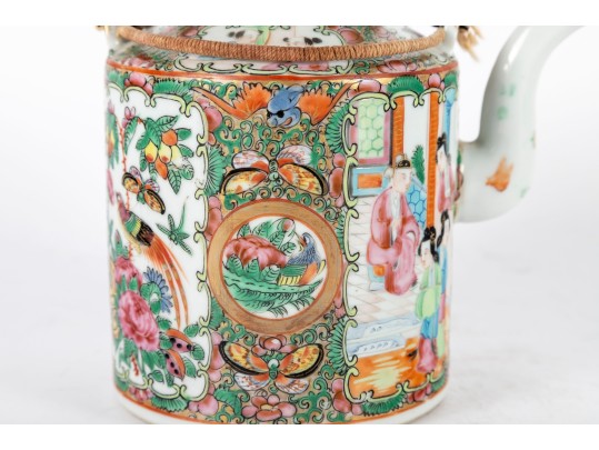 Chinese 19th Century Rose Mandarin Teapot 