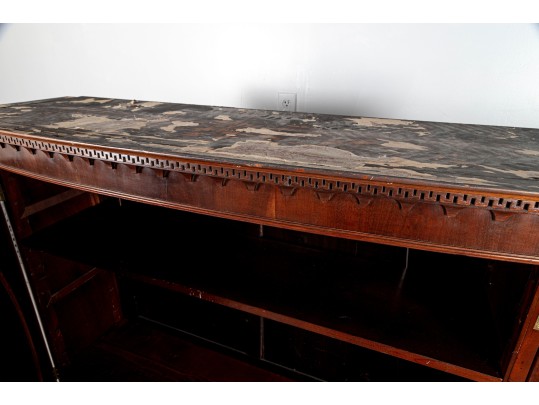 George III Figured Mahoghany Linen Press, Ca. 1800-1820