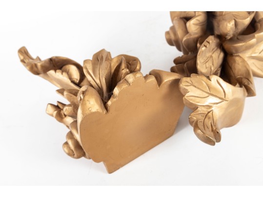 Vintage Gold Wall Scones / Wall Shelves