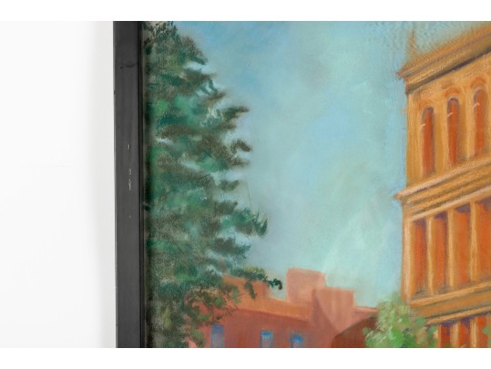 P. Graetz Pastel Urban Landscape Painting