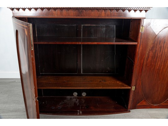 George III Figured Mahoghany Linen Press, Ca. 1800-1820