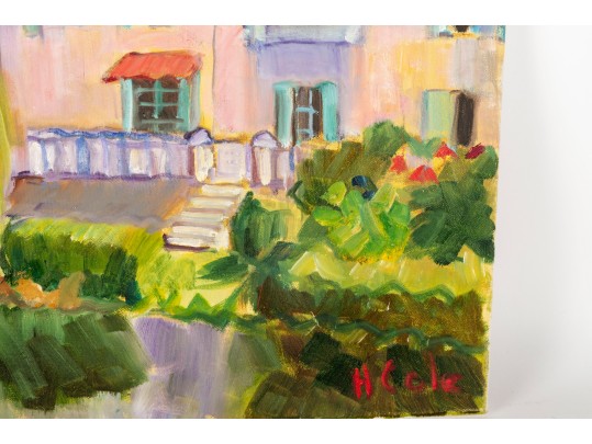 Hannah Cole Buie (American, B. 1955) Brantome Landscape Oil Canvas Painting