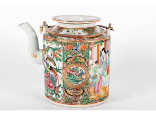 Chinese 19th Century Rose Mandarin Teapot 