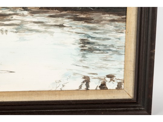 Tom Stine (Hickory, NC) Swamp Landscape Oil On Board Painting