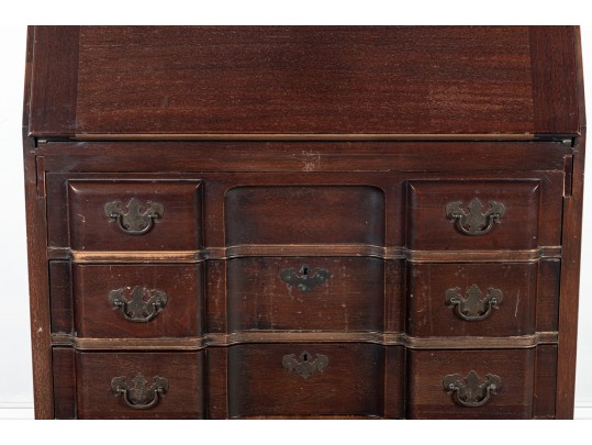 Vintage Slant Top Block Front Chippendale Desk