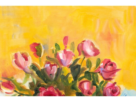 Hannah Cole Buie (American, B. 1955) Painterly Still Life Oil On Canvas Painting