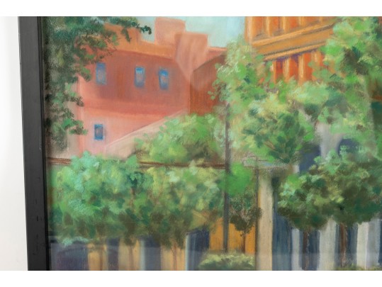 P. Graetz Pastel Urban Landscape Painting