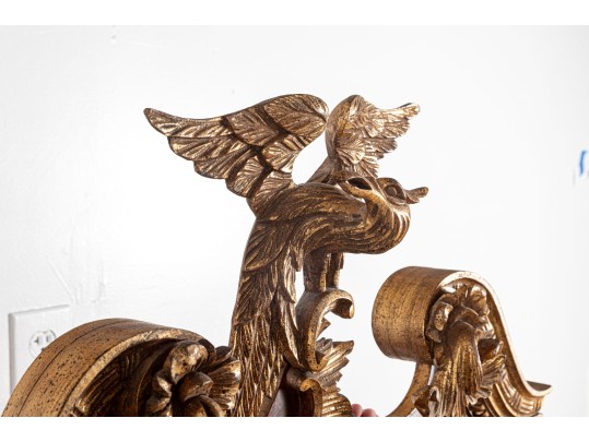 Vintage Labarge Italian Federal Style Beveled Glass Walnut Veneer Mirror