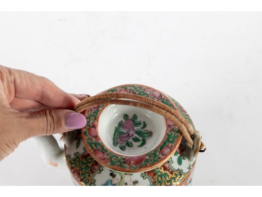 Chinese 19th Century Rose Mandarin Teapot 