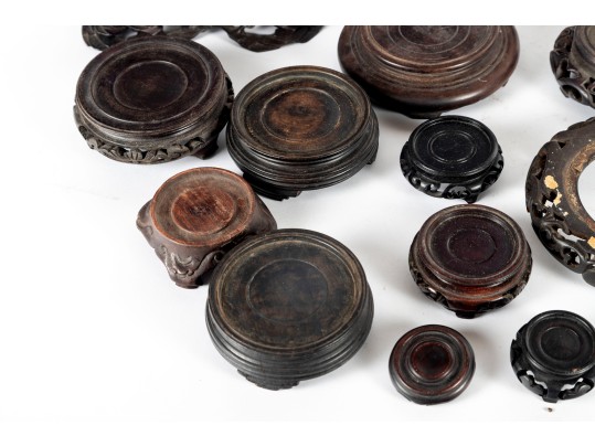 Miniature Wood Carved Asian Plant Stands