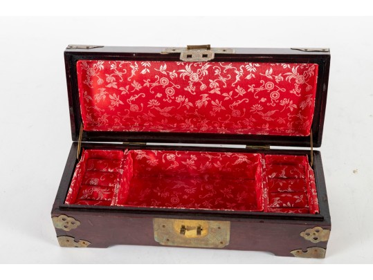 Rosewood Republic Of China Jade Inlaid Trinket Box