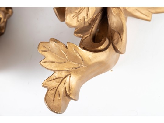 Vintage Gold Wall Scones / Wall Shelves