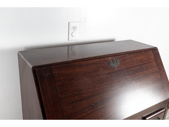 Vintage Slant Top Block Front Chippendale Desk