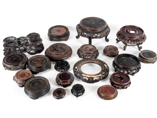 Miniature Wood Carved Asian Plant Stands