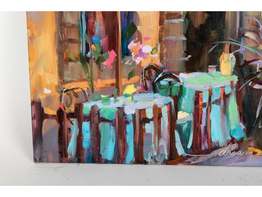 Hannah Cole Buie (American, B. 1955) Venue Scene Oil On Board 