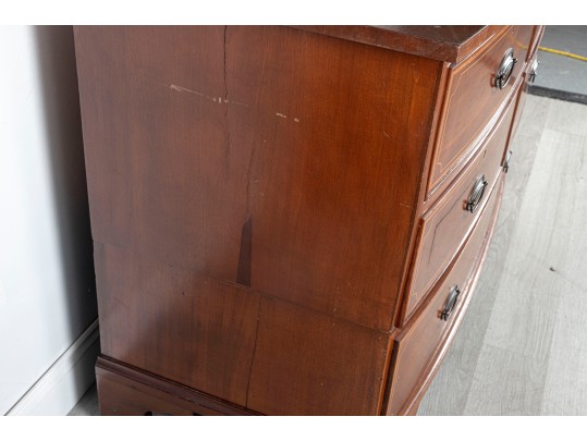 George III Figured Mahoghany Linen Press, Ca. 1800-1820