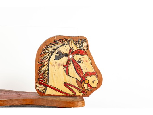 Vintage 1940s Cass Toys Wood Rocking Horse