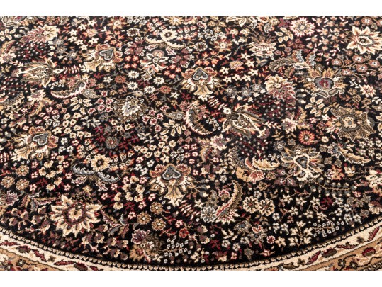 Round Persian-Style Floral Area Rug (7'x7