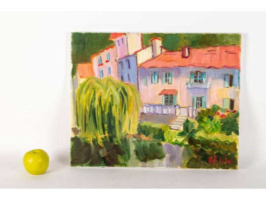 Hannah Cole Buie (American, B. 1955) Brantome Landscape Oil Canvas Painting