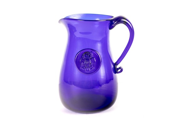 Vintage Williamsburg Triennial 2016 Cobalt Blue Pitcher 