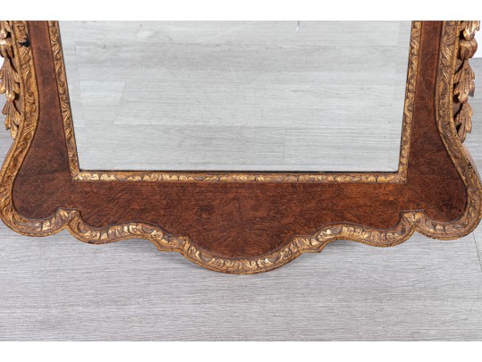 Vintage Labarge Italian Federal Style Beveled Glass Walnut Veneer Mirror