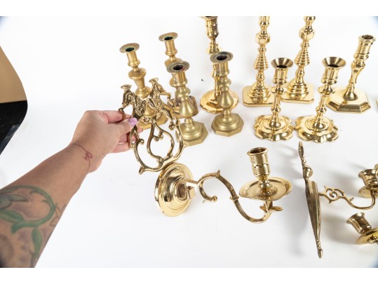 Collection Of Mixed Antique Brassware